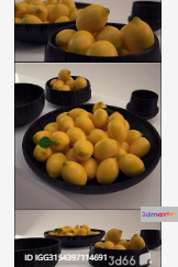 A Bowl Of Lemons 3D Model - 17036 - VRAY Render
