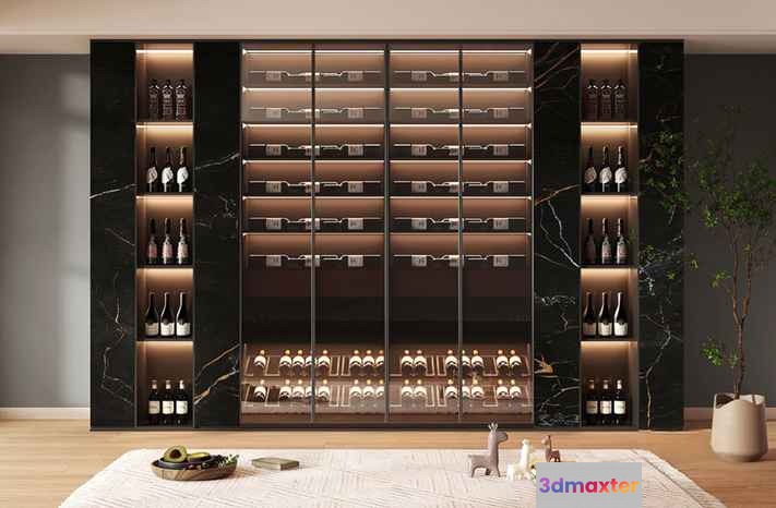 Modern Wine Cabinet 3D Model - 3124 - VRAY Render