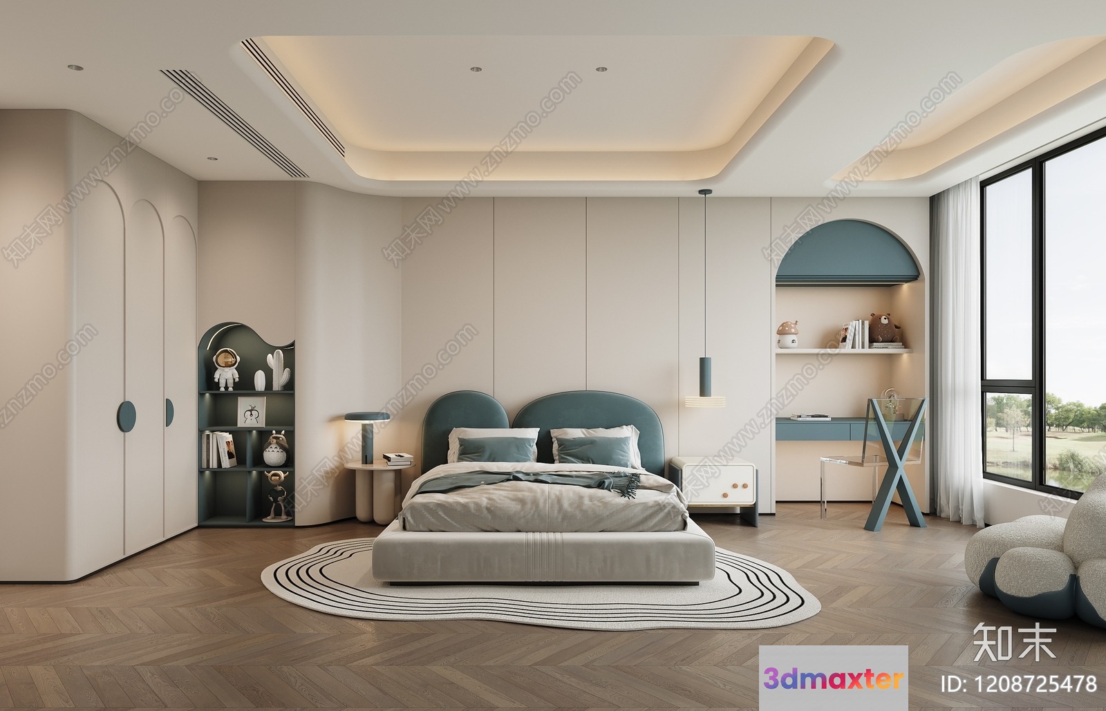 Cozy Modern Bedroom 3D Model - 3267 - VRAY Render