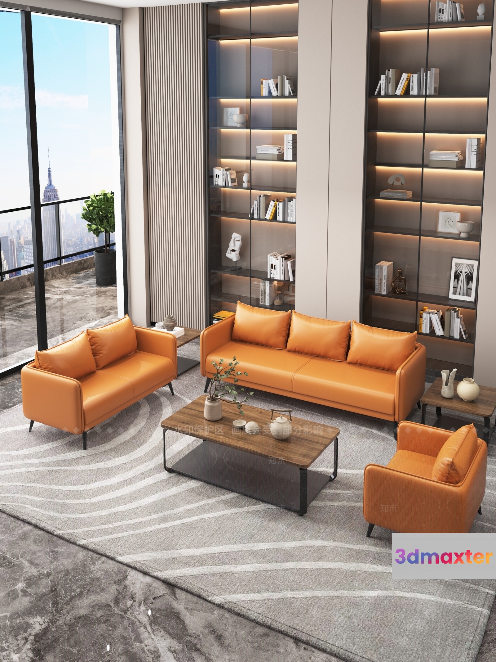 Modern Living Room 3D Model - 14114 - VRAY Render