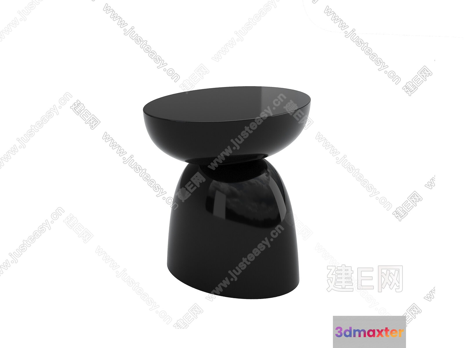A Modern Black Stool 3D Model - 1170 - VRAY Render