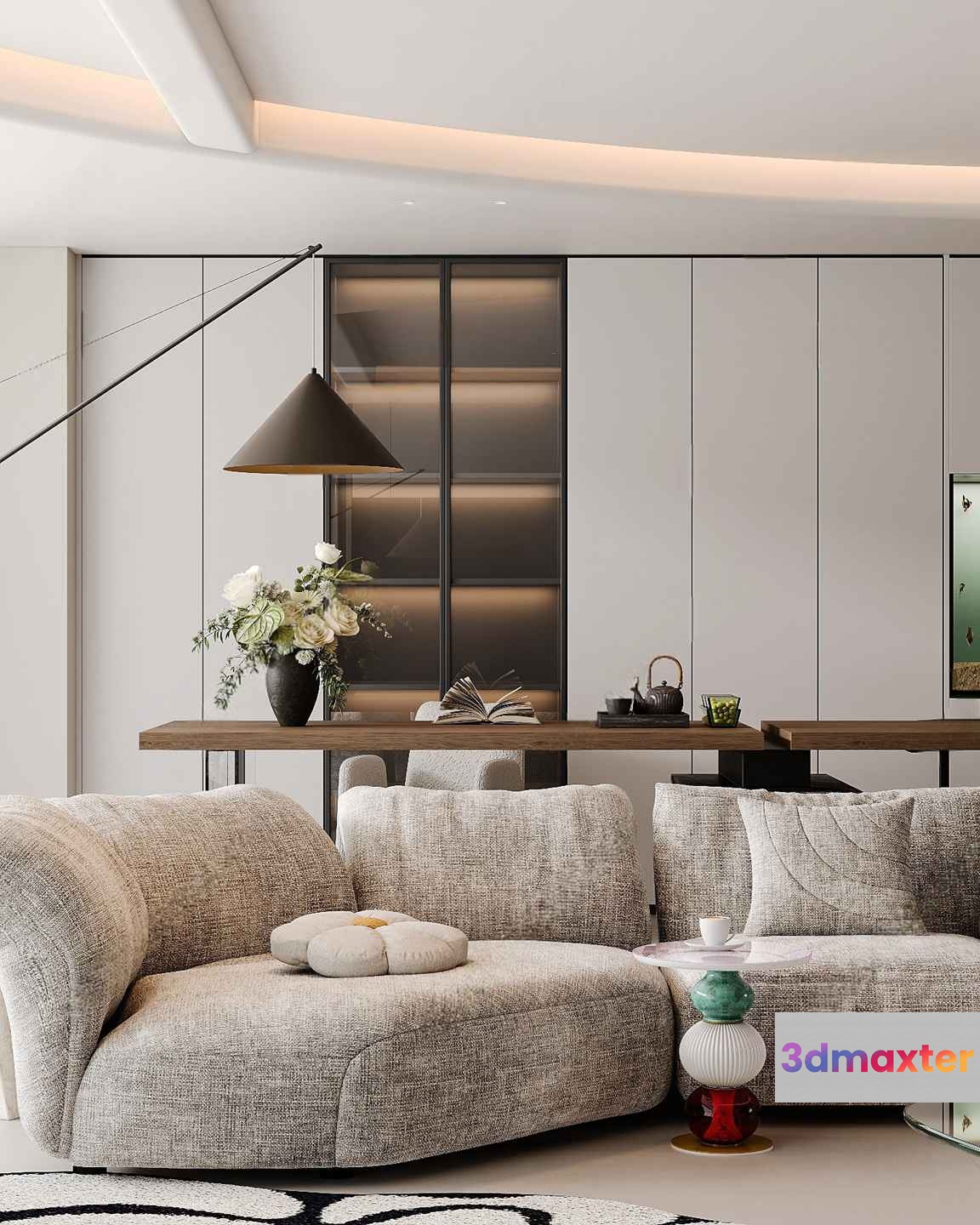 Modern Living Room 3D Model - 1147 - CORONA Render