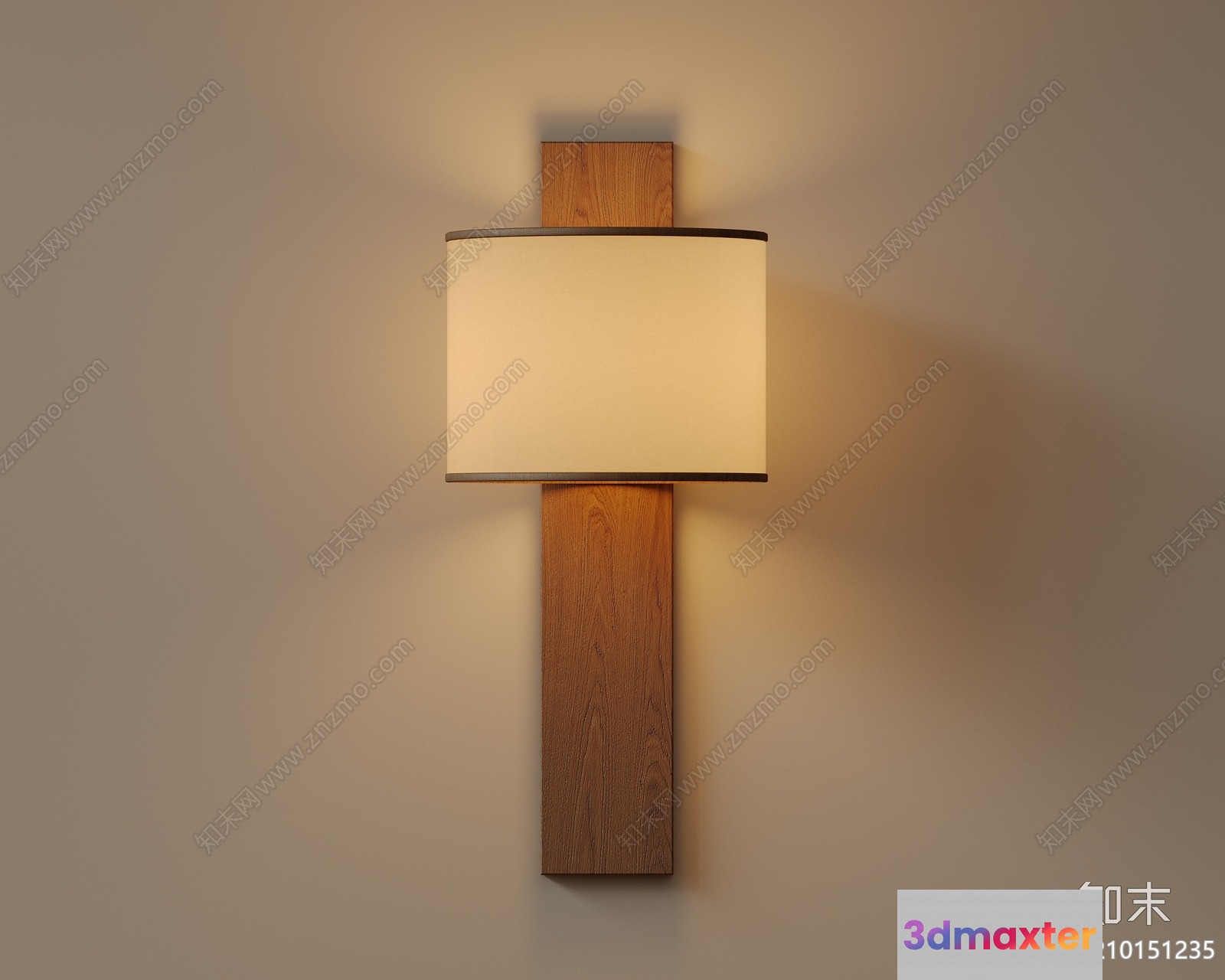 Wooden Cross-Shaped Light Fixture 3D Model - 6173 - VRAY Render