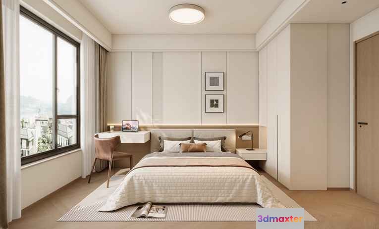 Cozy Bedroom 3D Model - 17244 - CORONA Render