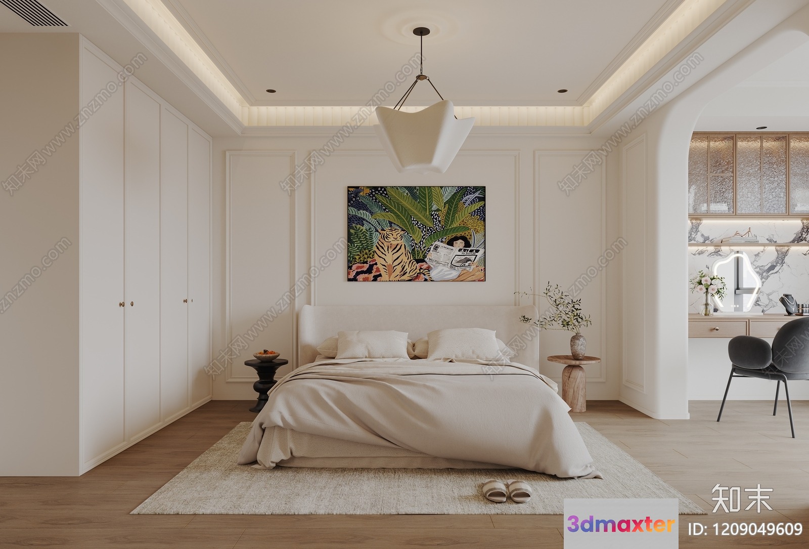 Cozy Bedroom 3D Model - 620 - CORONA Render