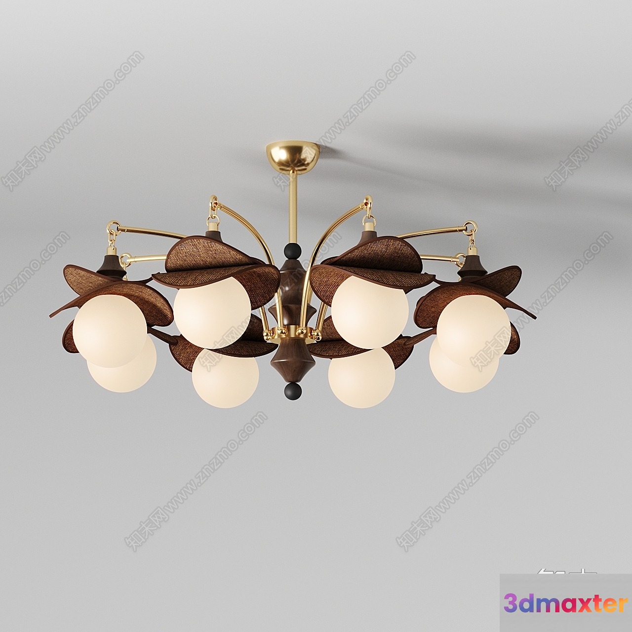 Gold Light Fixture 3D Model - 16640 - VRAY Render