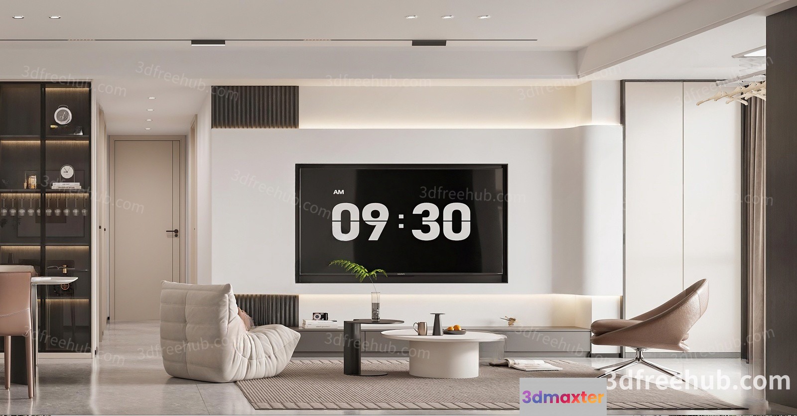 Modern Living Room 3D Model - 20467 - VRAY Render