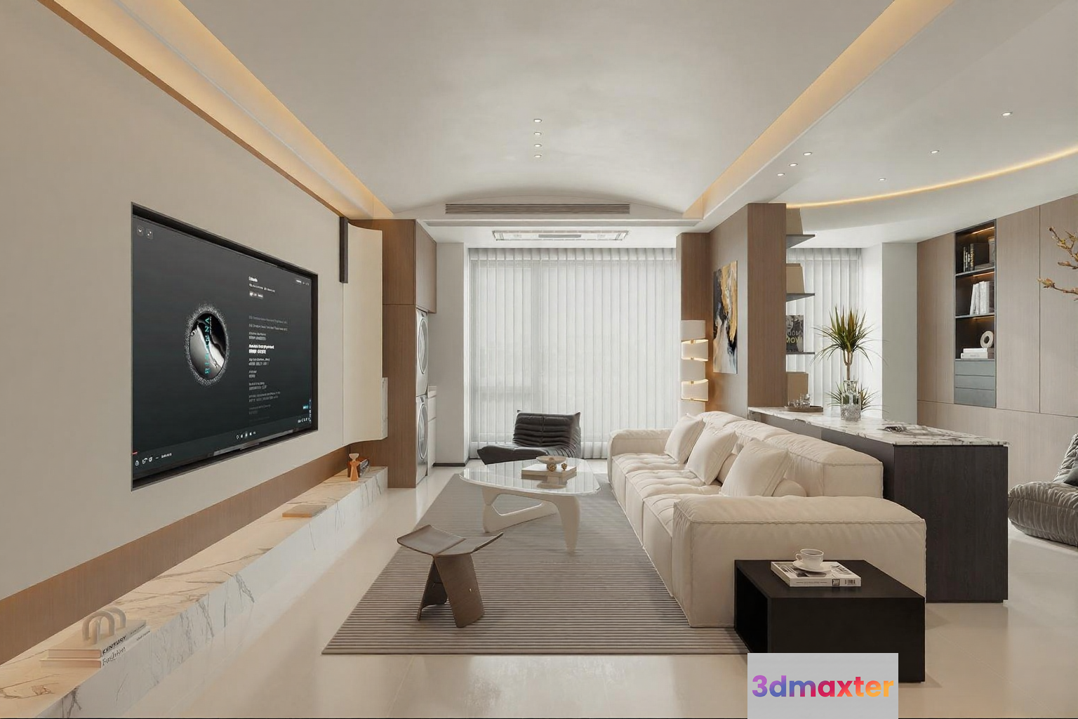 Modern Living Room 3D Model - 11259 - VRAY Render