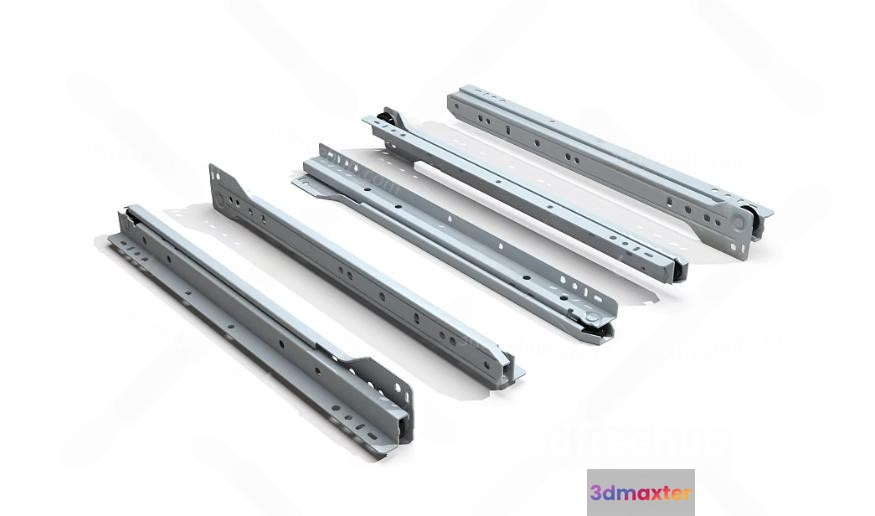 Metal Drawer Slides 3D Model - 1767 - VRAY Render