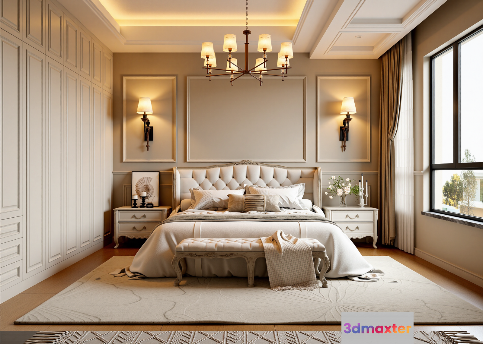 Cozy Bedroom 3D Model - 16199 - VRAY Render