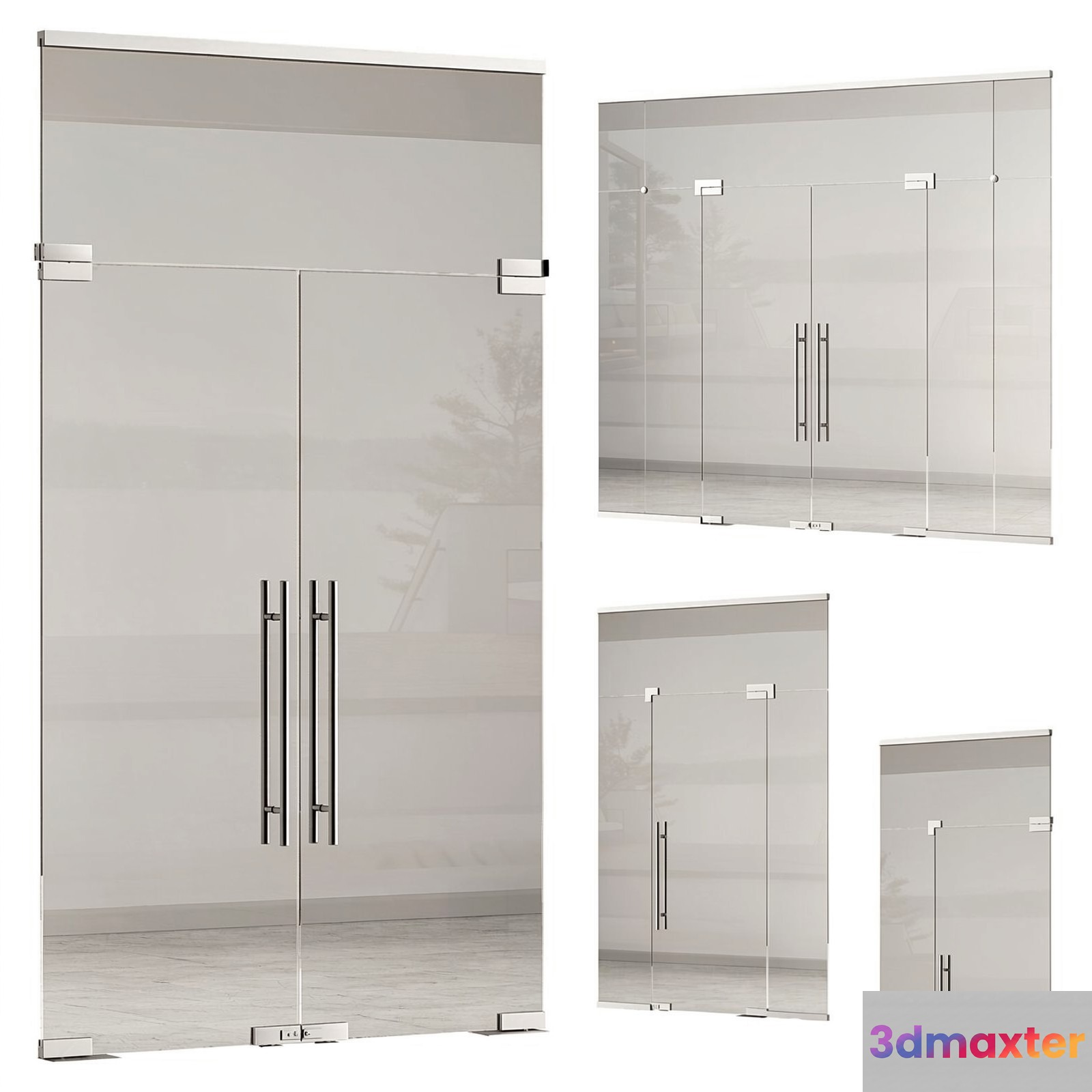 A Modern Glass Door 3D Model - 9276 - VRAY Render