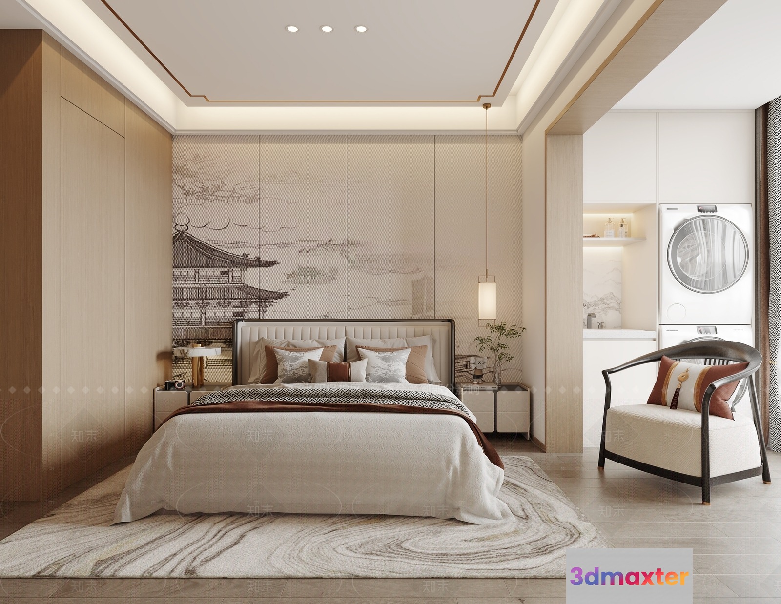 Cozy Bedroom 3D Model - 5813 - VRAY Render