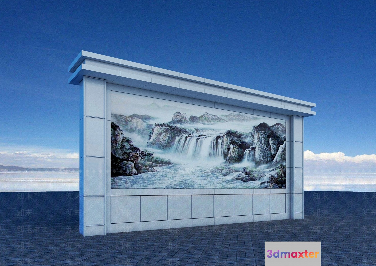 Modern Tile Wall 3D Model - 4115 - VRAY Render