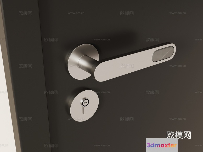 Modern Silver Door Handle 3D Model - 17917 - VRAY Render