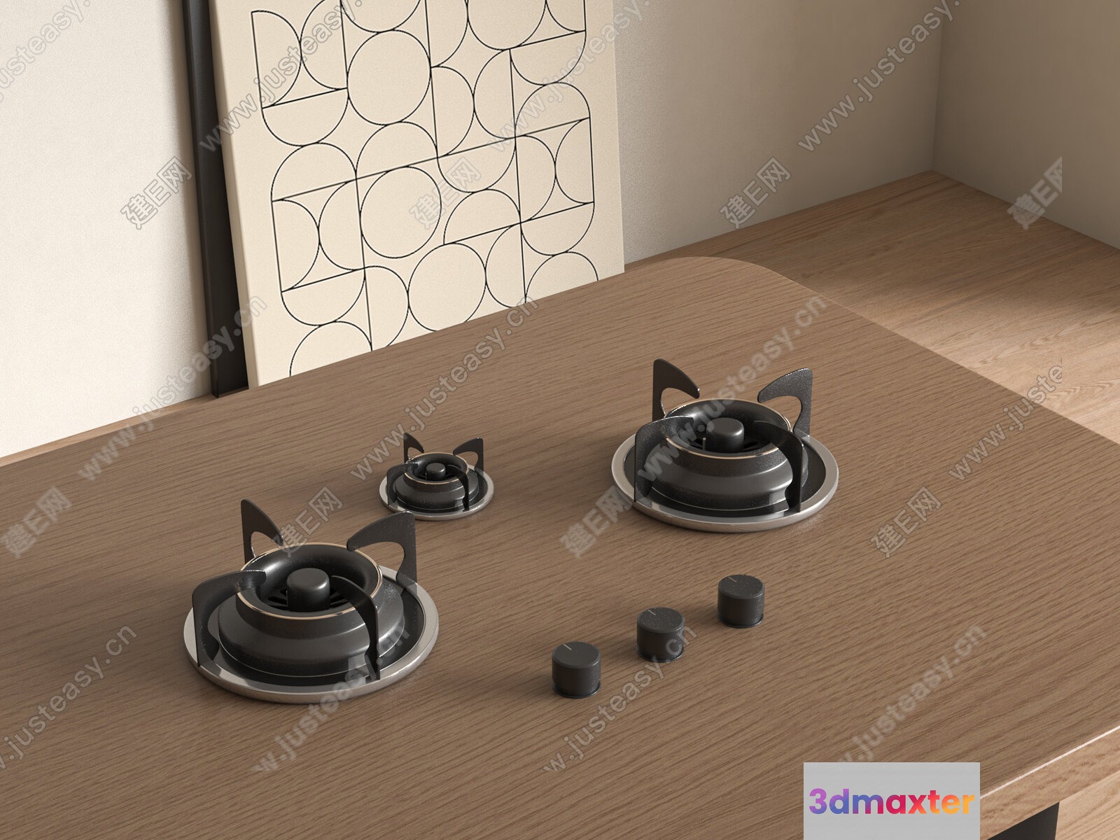 Modern Kitchen Stove 3D Model - 4657 - VRAY Render