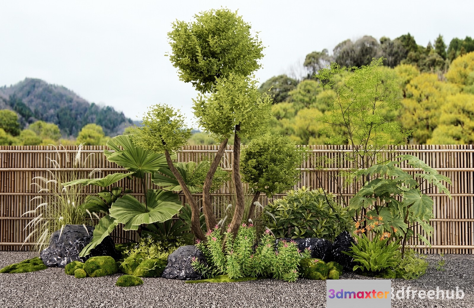 A Serene Garden Landscape 3D Model - 5477 - VRAY Render