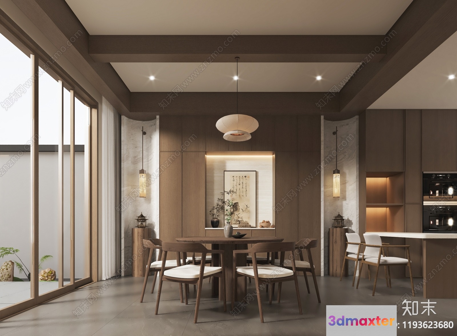 Modern Dining Room 3D Model - 16539 - VRAY Render