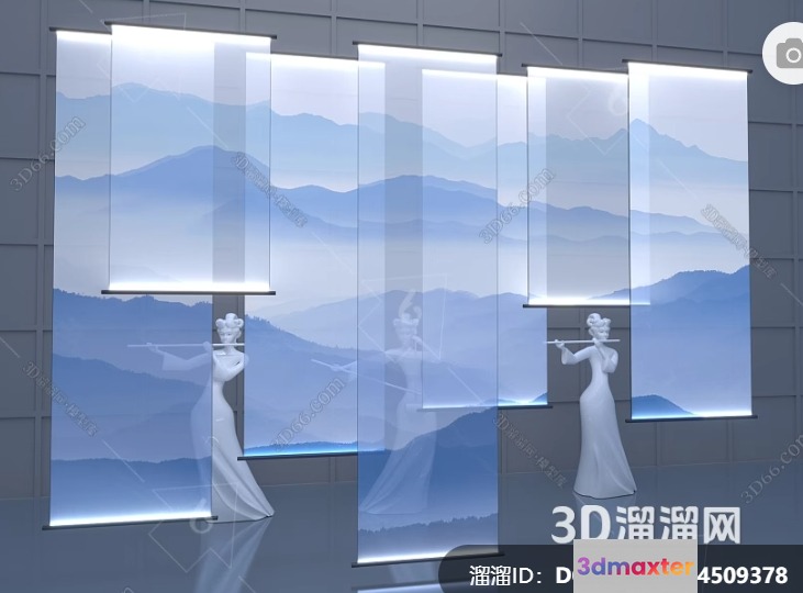 A 3D Rendering Of A Woman Playing A Flute 3D Model - 3347 - VRAY Render