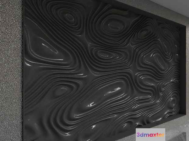 A Black Wavy Design 3D Model - 19188 - VRAY Render