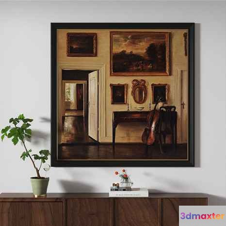 Traditional Framed Artwork 3D Model - 15388 - VRAY Render