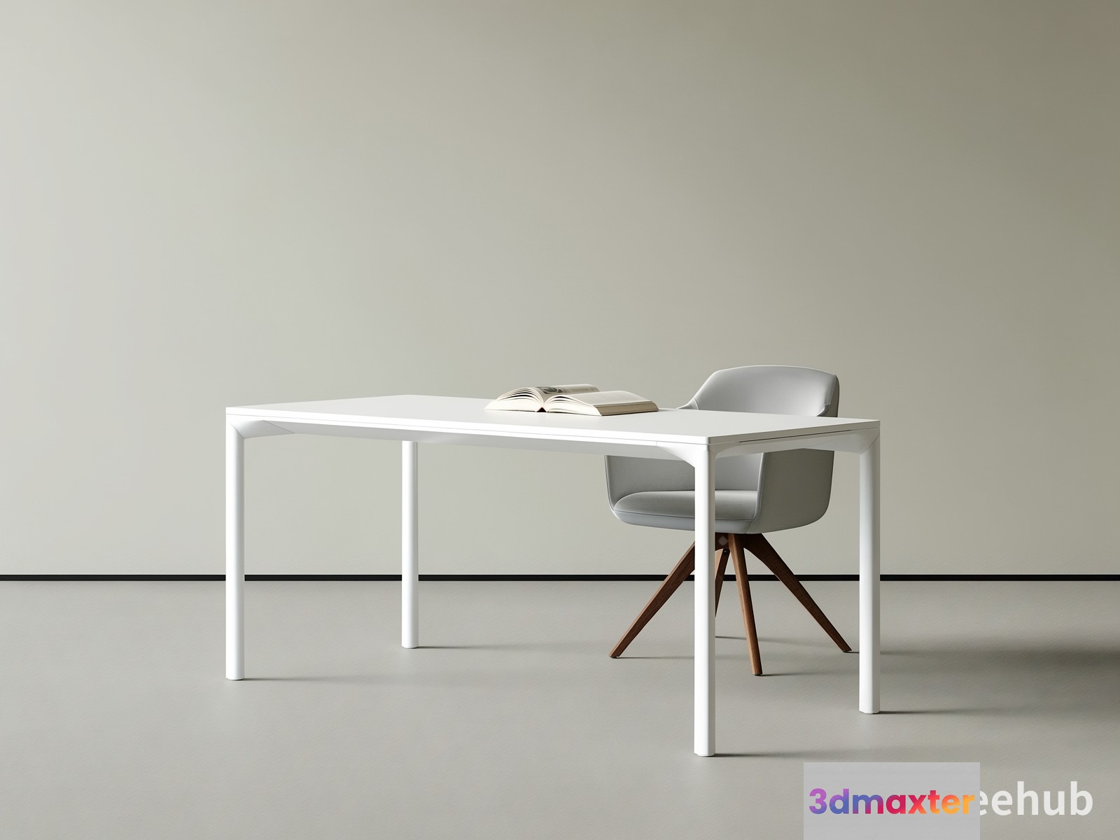 A Minimalist Desk Setup 3D Model - 19377 - VRAY Render