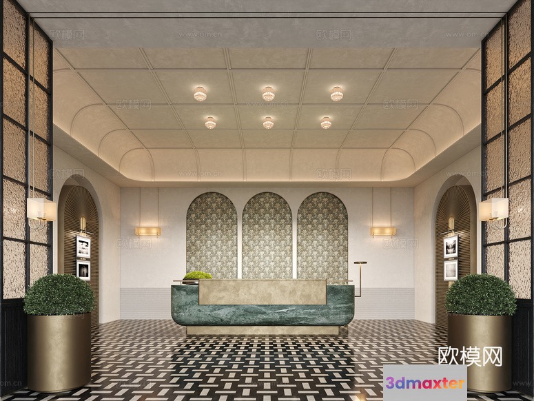 Modern Office Space 3D Model - 1156 - CORONA Render