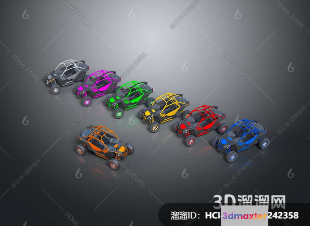 3D Model Of Six Cars 3D Model - 4789 - VRAY Render