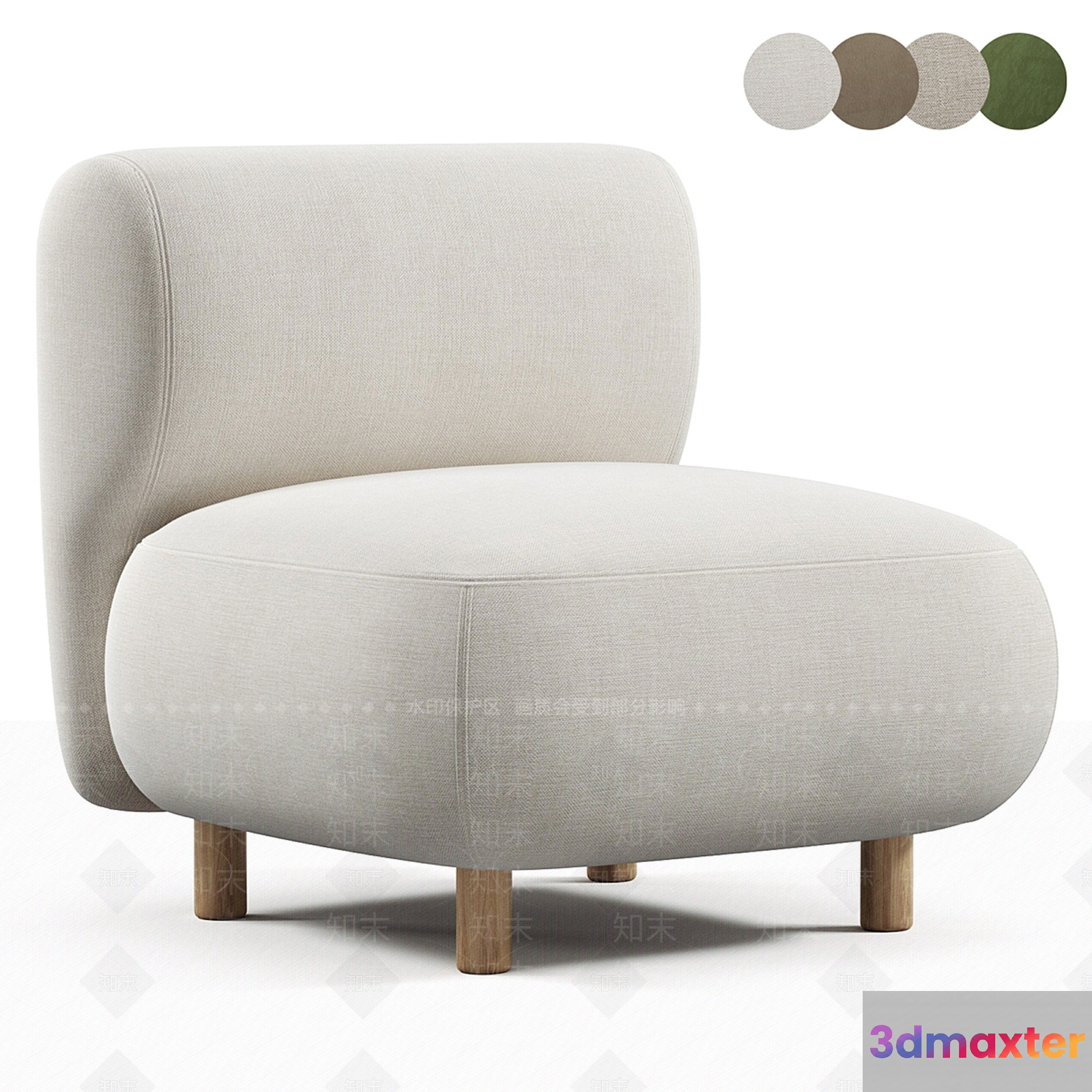 Cozy Armchair 3D Model - 131 - VRAY Render