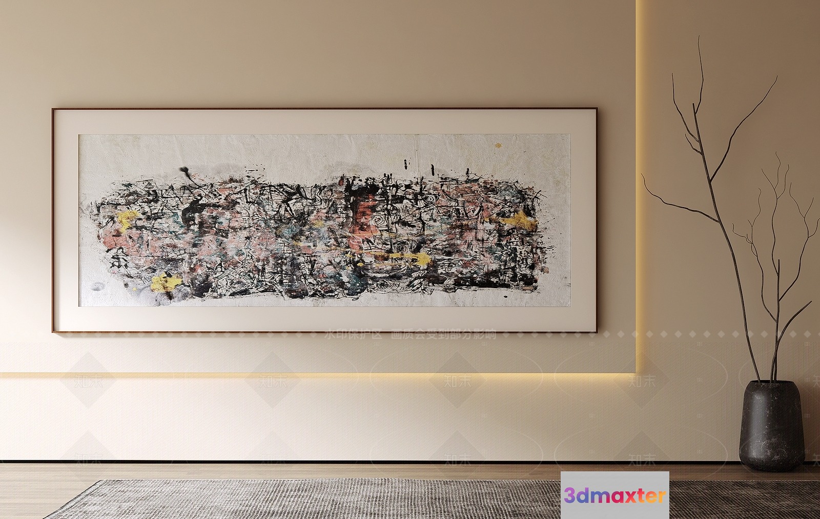 Modern Abstract Painting 3D Model - 8947 - VRAY Render