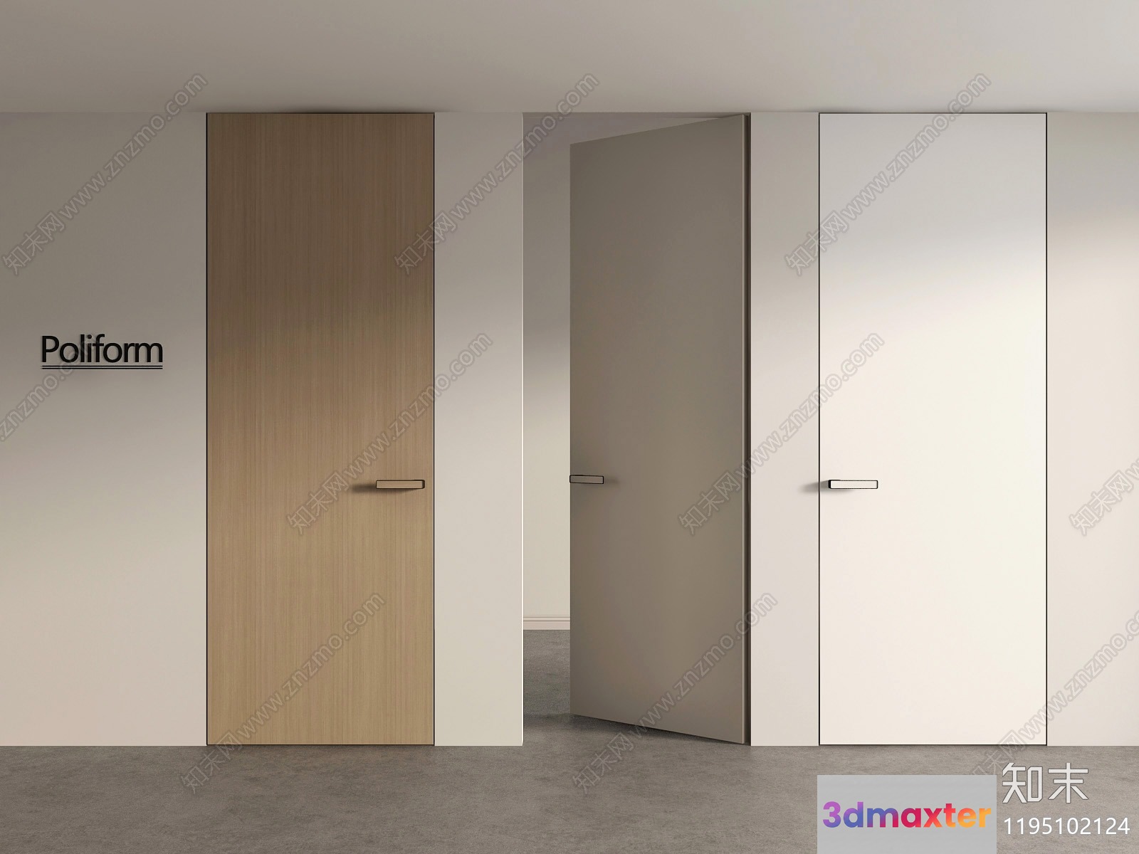 A White Door 3D Model - 23619 - VRAY Render