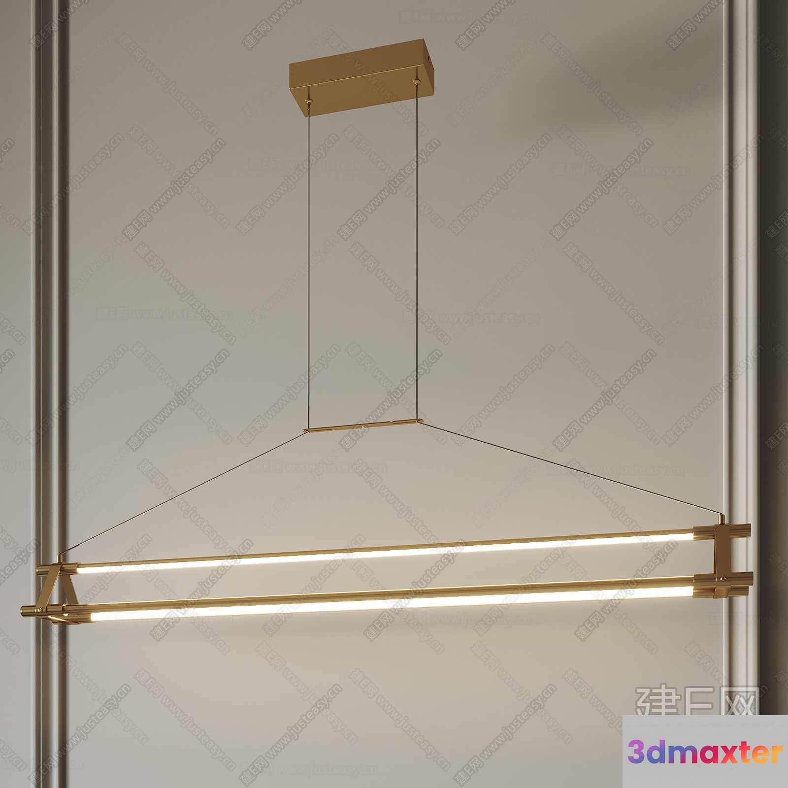 Gold Light Fixture 3D Model - 15436 - VRAY Render
