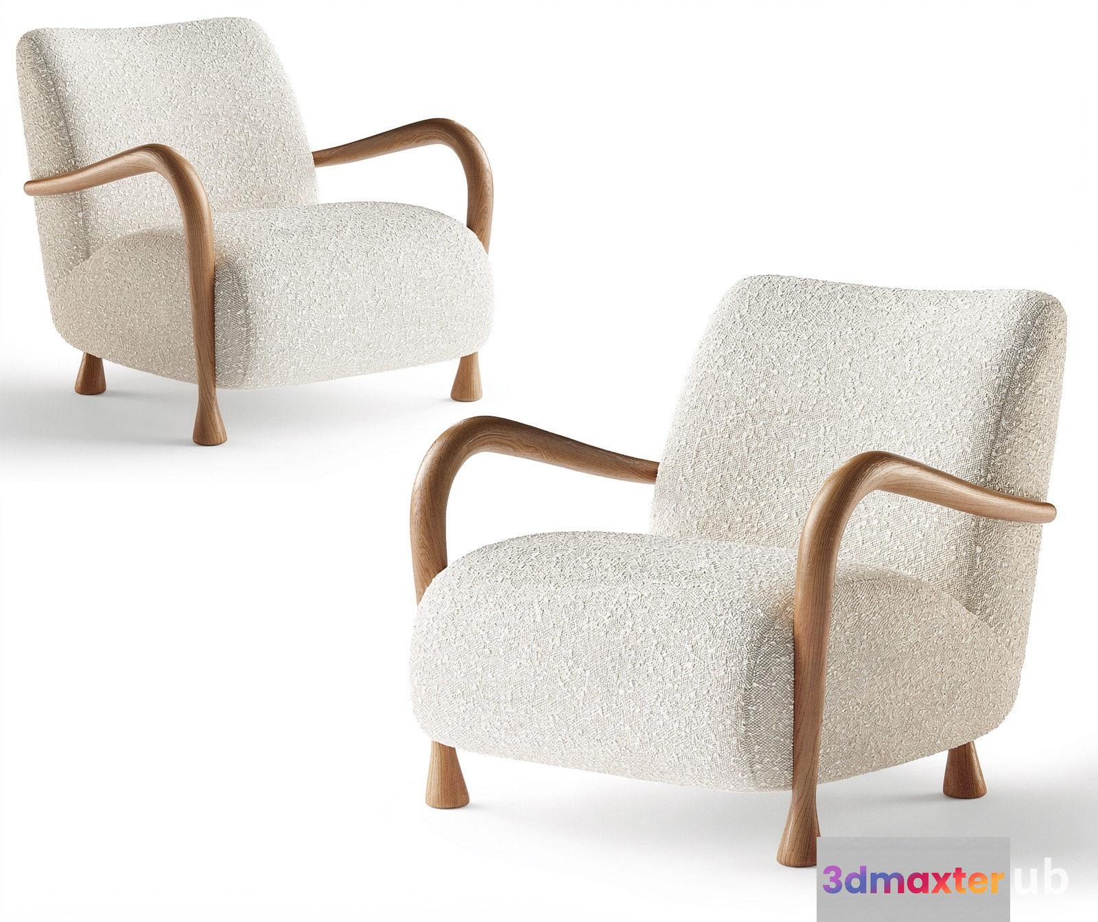 Wooden Armchair 3D Model - 21438 - VRAY Render