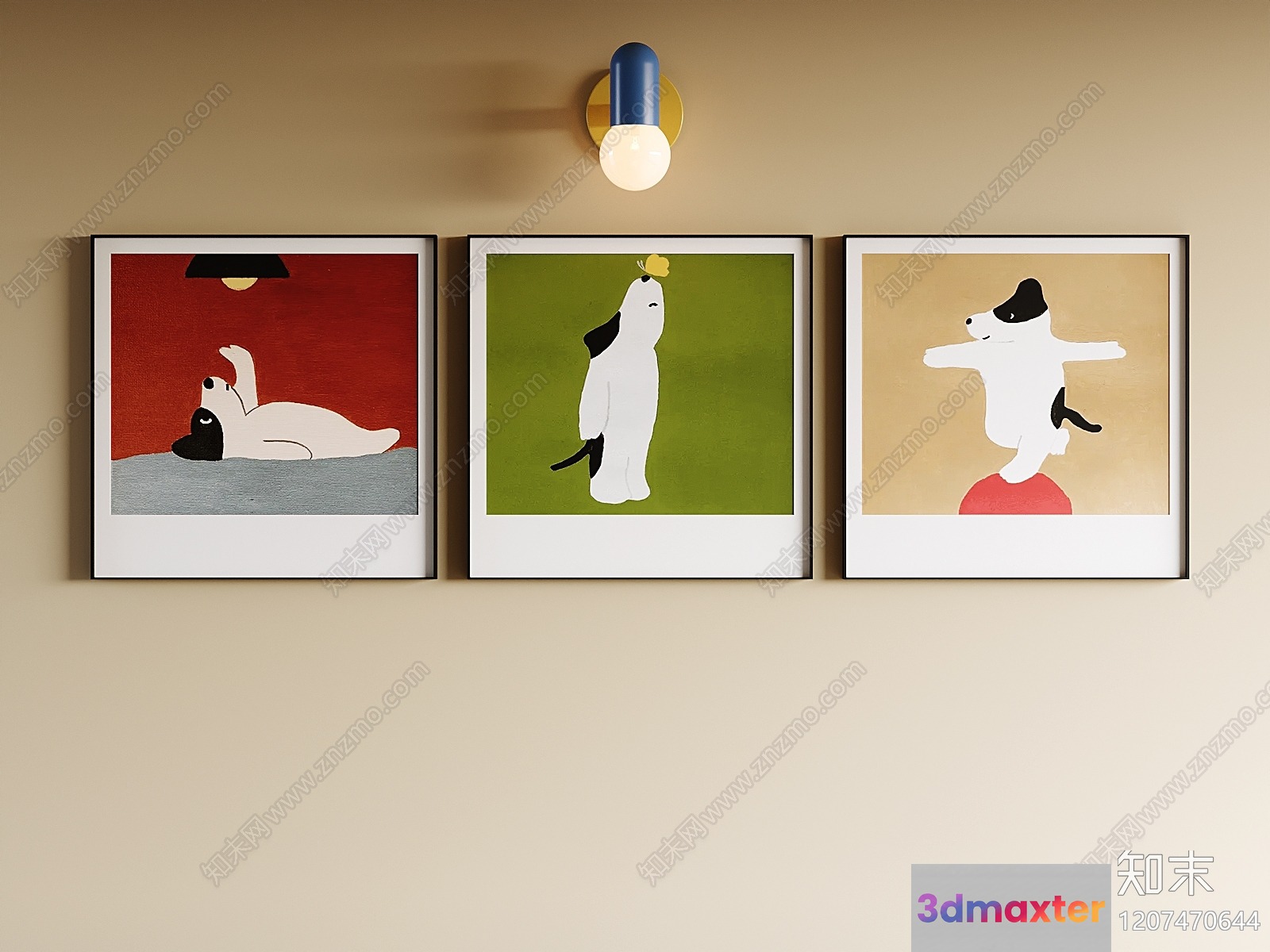 Modern Art Wall Decor 3D Model - 4755 - CORONA Render