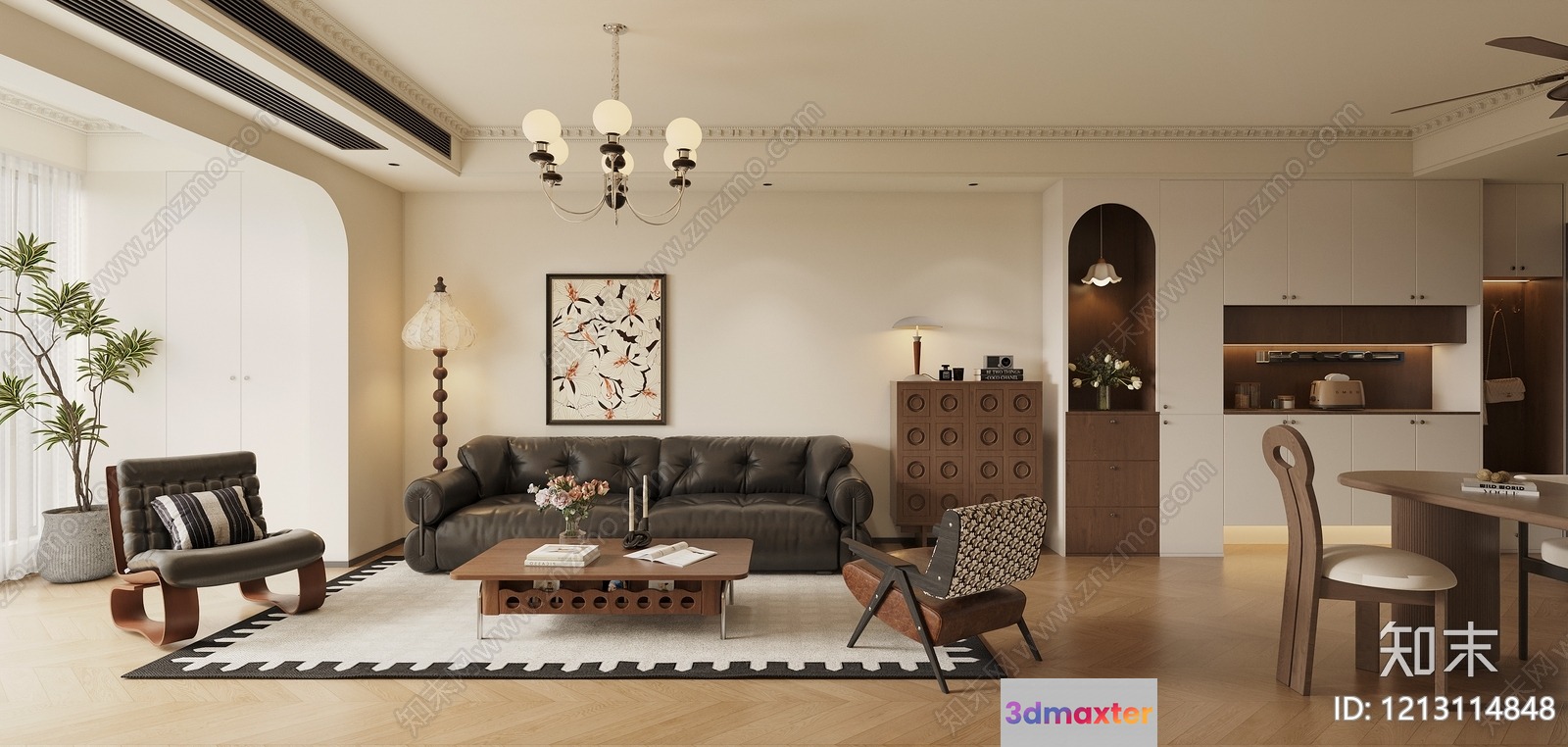 Cozy Living Room 3D Model - 16637 - VRAY Render