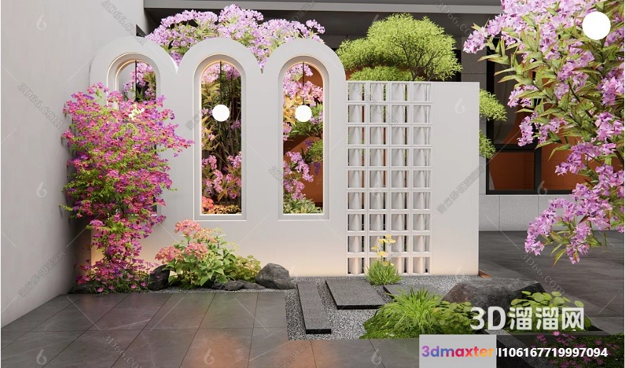 Modern Garden Design 3D Model - 238 - VRAY Render