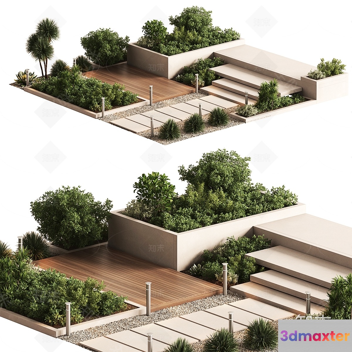 Modern Minimalist Garden 3D Model - 9841 - VRAY Render