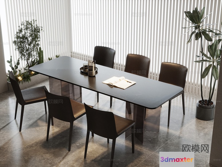 A Dining Table 3D Model - 3906 - VRAY Render
