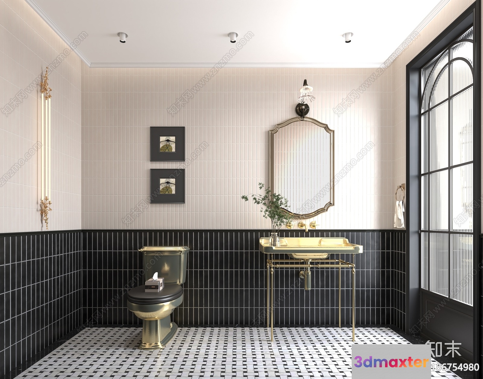 A Modern Bathroom 3D Model - 4875 - VRAY Render