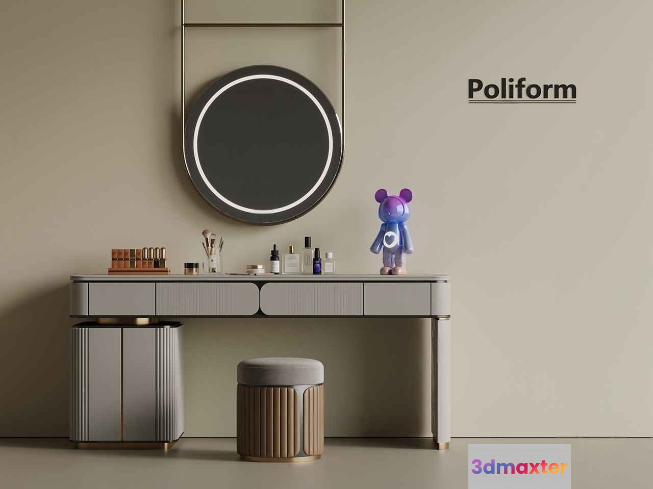 Modern Vanity Table 3D Model - 8275 - VRAY Render