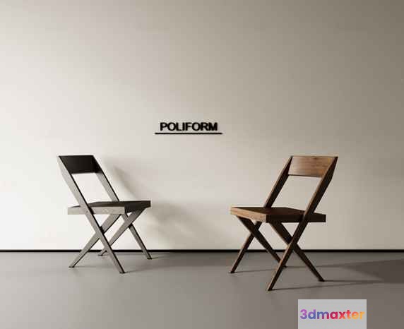 Wooden Folding Chairs 3D Model - 11325 - CORONA Render