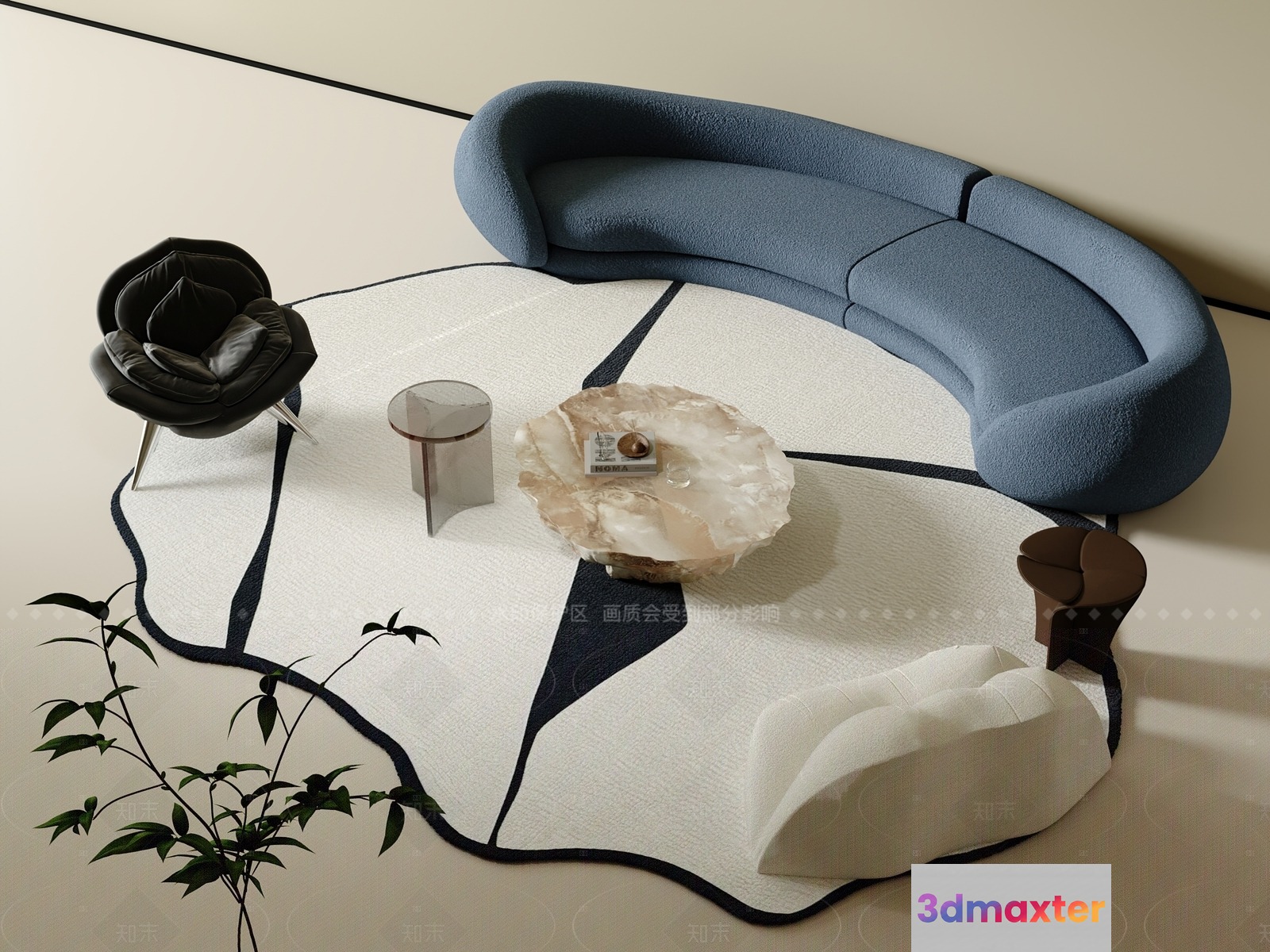 Modern Living Room 3D Model - 1789 - CORONA Render