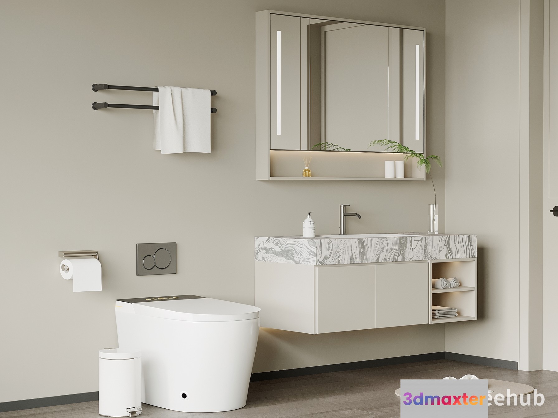 Modern Bathroom Setup 3D Model - 21955 - VRAY Render