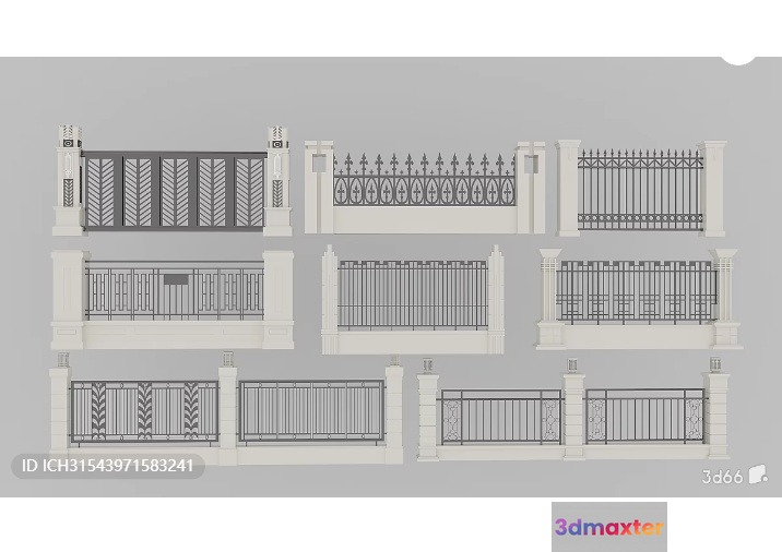 A 3D Rendering Of A Gate 3D Model - 1561 - VRAY Render