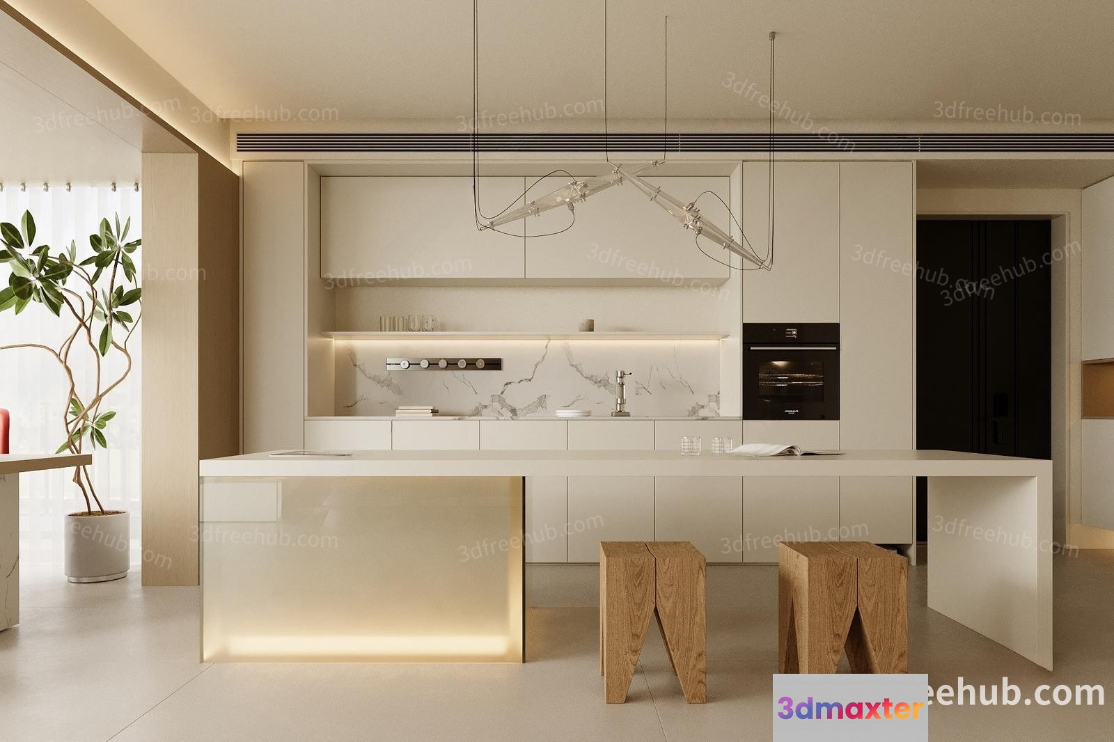 Modern Kitchen 3D Model - 20863 - VRAY Render
