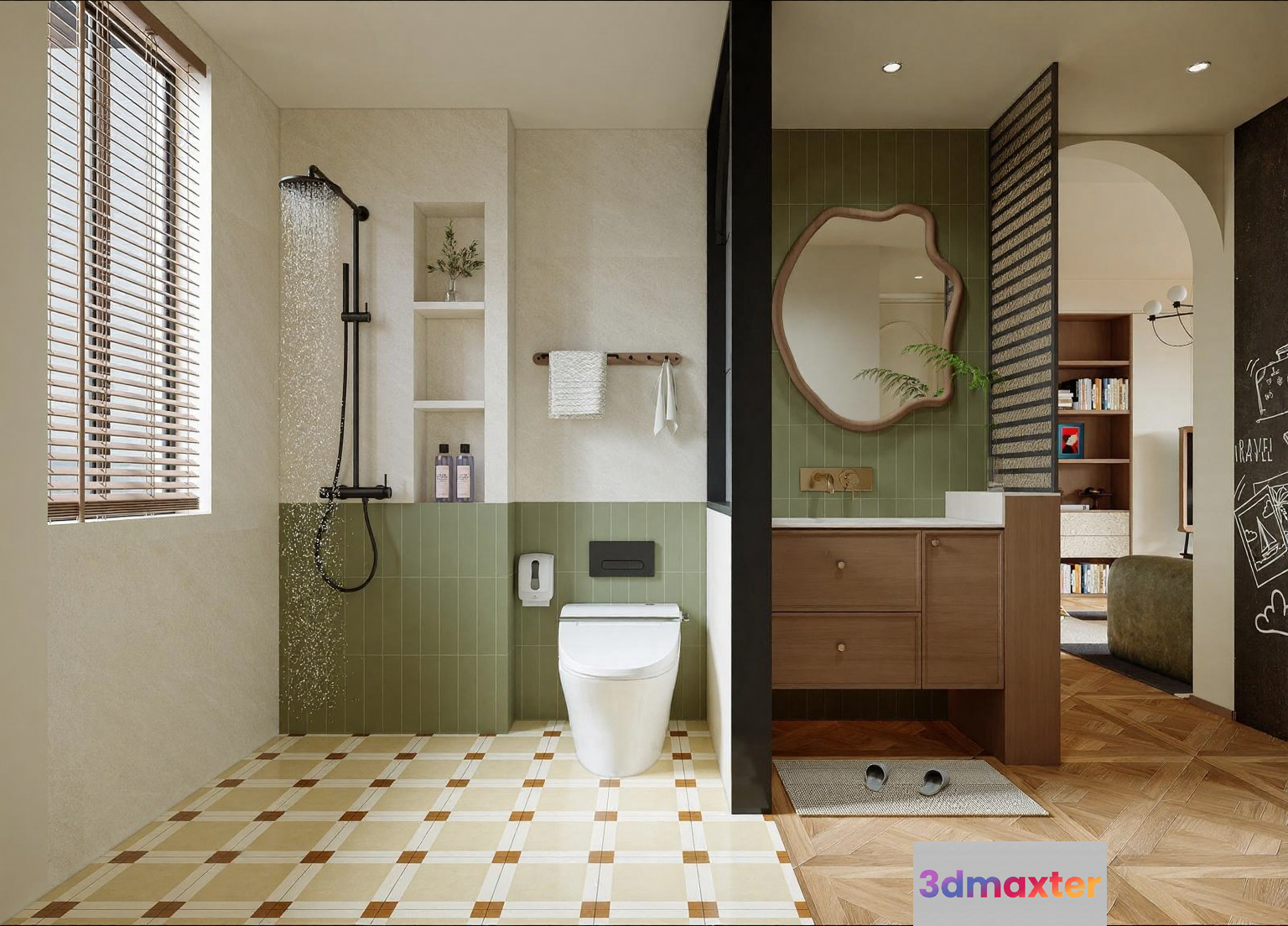 Modern Bathroom Design 3D Model - 5318 - VRAY Render