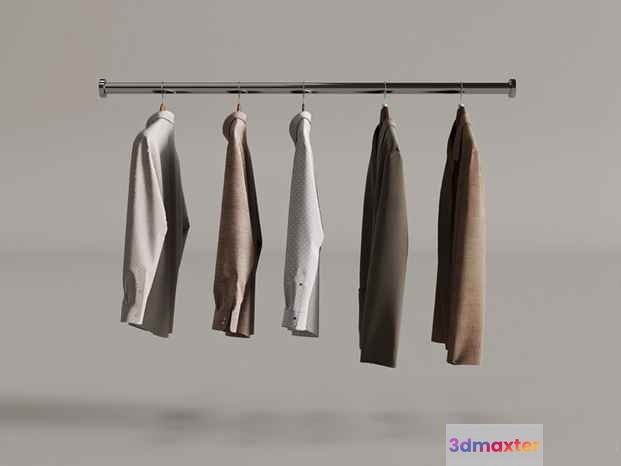 A Row Of Shirts 3D Model - 10069 - VRAY Render