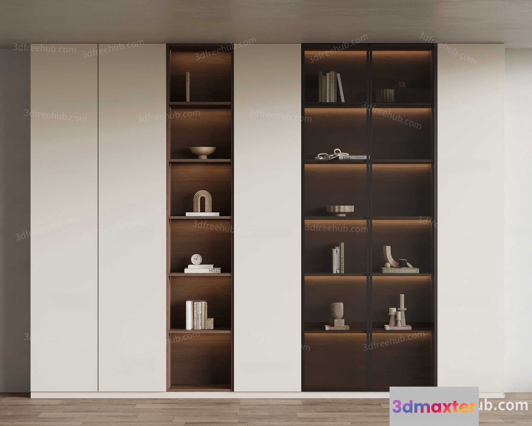 Modern Shelving Unit 3D Model - 19956 - VRAY Render