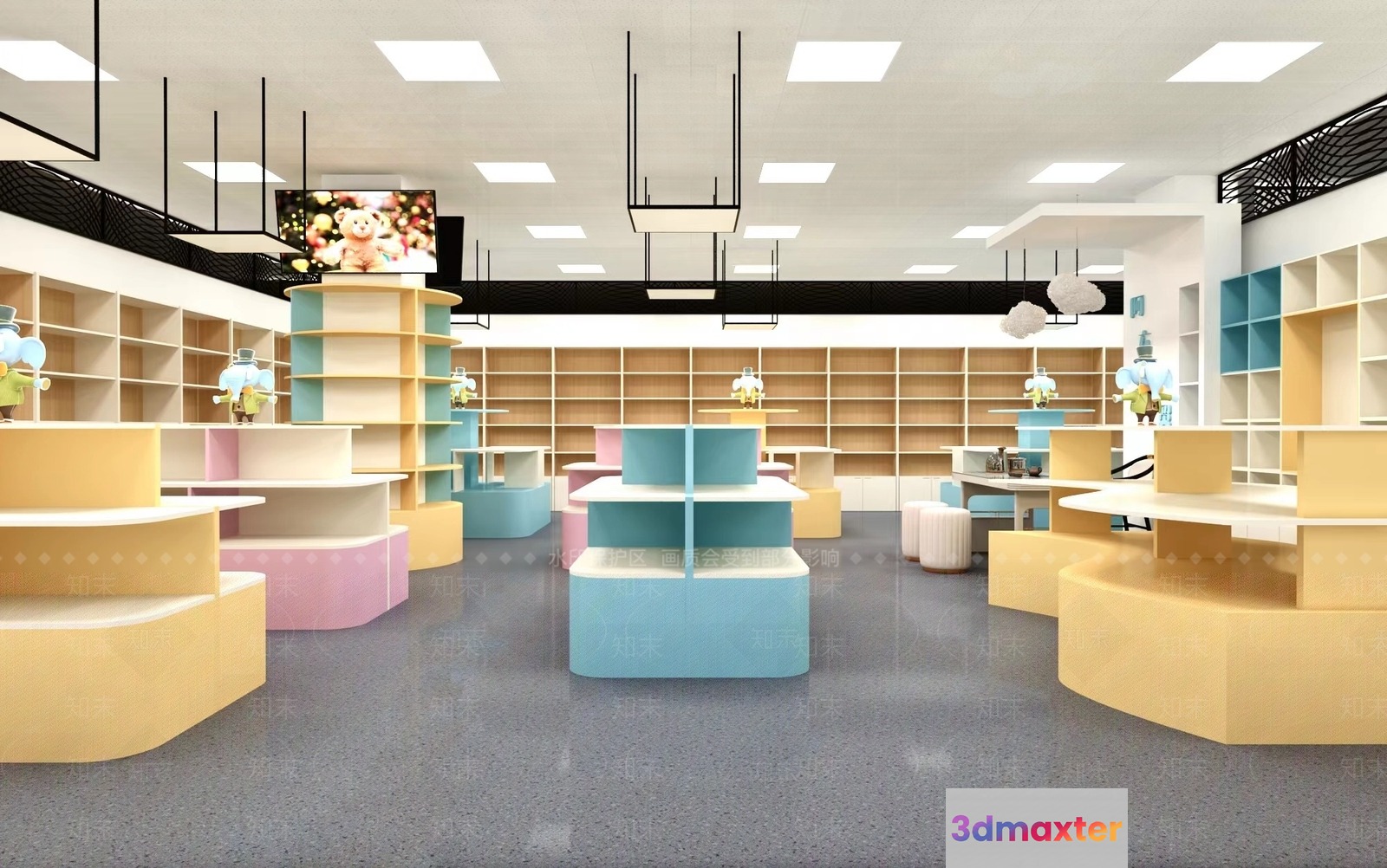 Modern Retail Space 3D Model - 7302 - VRAY Render