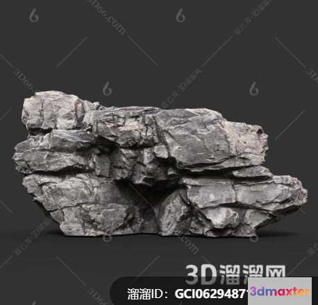 A 3D Rendering Of A Rock 3D Model - 12052 - VRAY Render