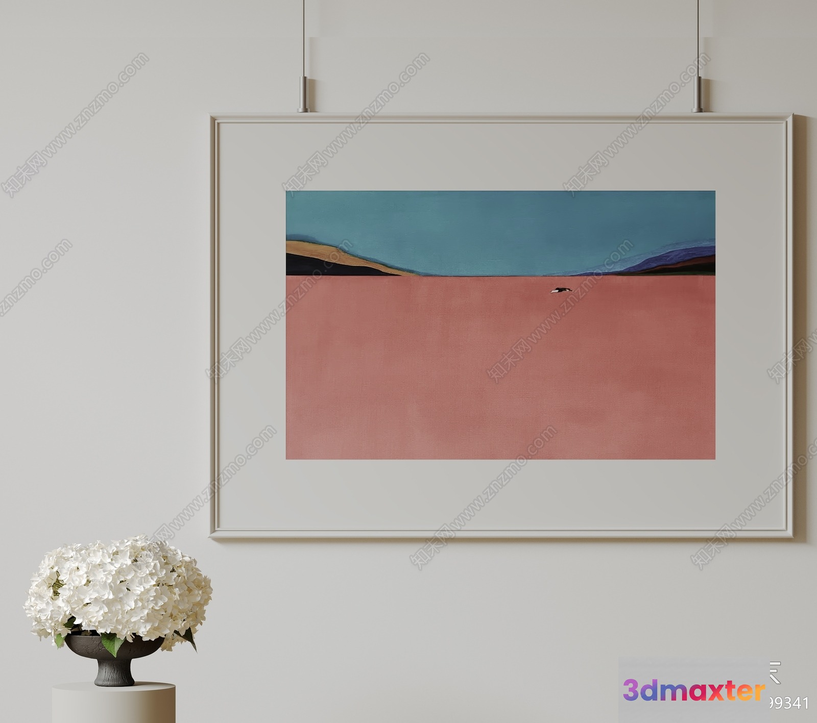 A Framed Painting Of A Desert Landscape 3D Model - 1785 - VRAY Render